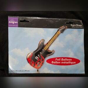 SuperShape Guitar Foil Balloon - Black and Red